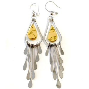 Handmade Yellow Howlite Peruvian Earrings